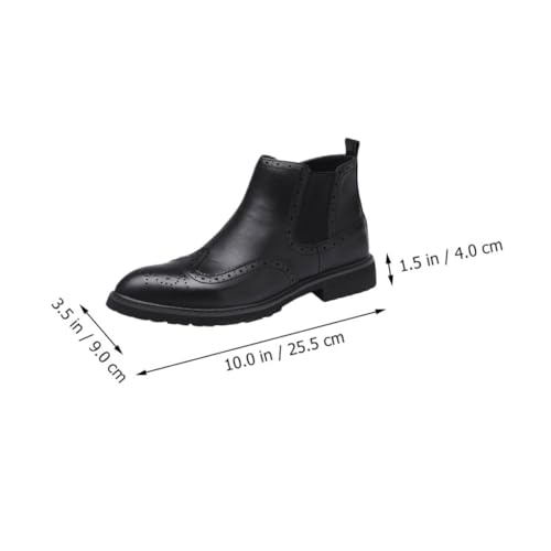 Ipetboom Modische Herren Broguedetails High Top Stiefel aus Atmungsaktivem Mikrofaser Material Rutschfeste Verschleißfeste Gummisohle Komfortabler Sitz für Alltag und Business von Ipetboom