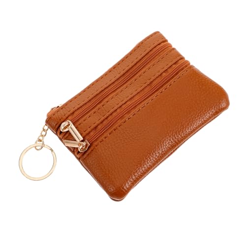 Ipetboom Münzhalter für Auto Geldbeutel Reißverschluss Weiblich Geldbörse Damen klein Geldbörsen dünn Damen geldbörse mini geldbörse Stilvolle Geldbörse Kartentasche Zinklegierung Coffee von Ipetboom