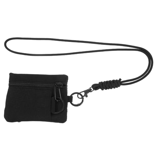 Ipetboom Multifunktionale Mini Ohrhörer Tasche mit Lanyard Kompakte Outdoor Aufbewahrung für Karten Münzen Schlüssel Passend als Rucksack Anhänger Schwarzes Sport Portemonnaie für Damen von Ipetboom