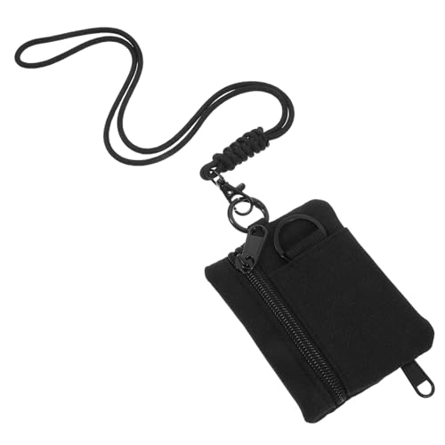 Ipetboom Multifunktionale Mini hängetasche Leichtes Verschleißfestes Täschchen mit Kartenhalter und Münzfach für Outdoor Sport Wandern Radfahren Tragbare Aufbewahrung Schwarz von Ipetboom
