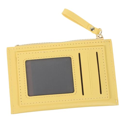 Ipetboom Multikard-Münzbeutel Schlüssel Münze Mini-Geldbörse Mädchen wechseln die Handtasche Portemonnaie Reißverschluss Brieftasche Geldbörse für Mädchen Geldbörse für Damen Pu Gelb von Ipetboom