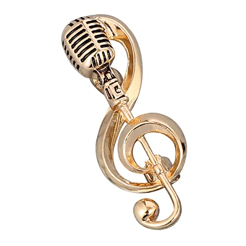 Ipetboom Musik Brosche Broschennadel Musikbroschen Anstecknadel für Musiknoten Mode Musikstift Musiknote Brustnadel Anstecknadel mit Musiknoten Lehrer-Brosche Retro-Stifte Legierung Golden von Ipetboom