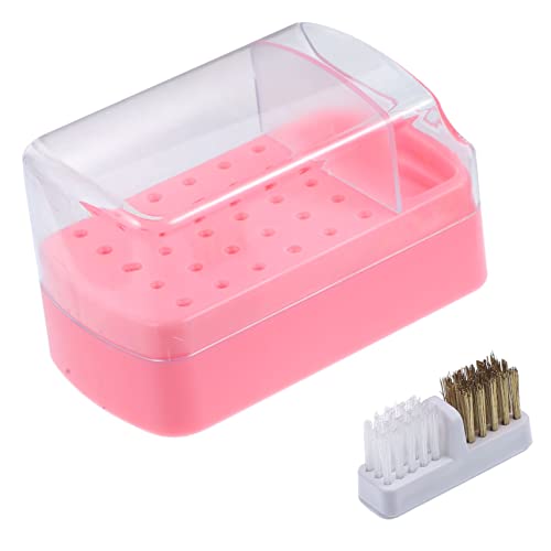 Ipetboom Nagelbits Kopfbox Für Nagellack Hausmeisterbedarf Nagelstudio-produkt Klarer Maniküre-etui Nageltechnik-organizer Und -aufbewahrung Rosa Werkzeugkasten Plastik 2 in 1 Damen von Ipetboom