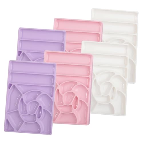 Ipetboom Nagelpaletten-set 6-teilig Mehrere Raster Nail Art Organizer Zum Mischen Anzeigen Und Aufbewahren Kunststoff Weiß von Ipetboom