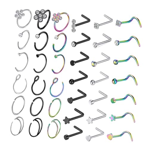 Ipetboom Nasenpiercing Schmuck Teilig Nasenring Nasenstecker Damen Herren Leicht und Hautfreundlich Elegantes Design für Alltag und Party Ipetboom Nasenpiercing Schmuck Teilig Nasenring Nasenstecker Damen Herren Leicht und Hautfreundlich Elegantes Design für Alltag und Party von Ipetboom