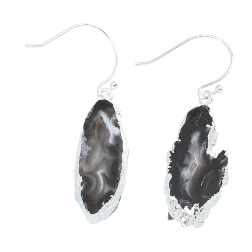 Ipetboom Natürliche Unregelmäßige Achat Ohrhänger Damen Ohrpendant Modisch Leicht Tragbar Eleganter Ohrschmuck für Frauen Täglicher Stil mit Silberhaken Ohrdekoration von Ipetboom
