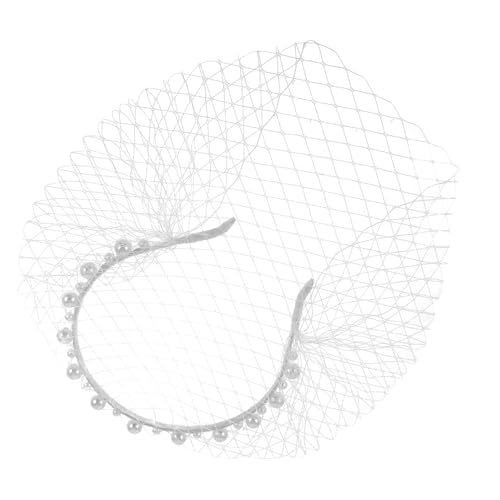 Ipetboom Netzschleier Mit Perlen-stirnband Kopfschmuck Für Frauen Braut Hochzeit Teeparty Fascinator Hochzeitsschleier Netz Teeparty-hut von Ipetboom
