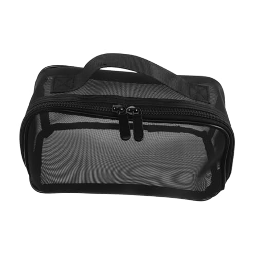 Ipetboom Netztasche Mit Großem Fassungsvermögen Für Make-up-Artikel Transparenter Netz-Reise-Organizer Tragbar Mit Griff Für Damen Kompakt Und Leicht Für Reisen Und Heimgebrauch von Ipetboom