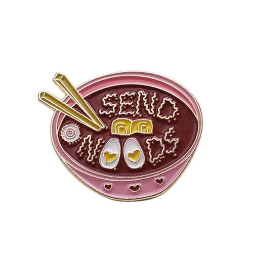 Ipetboom Niedliche Cartoon Ramen Emaille Brosche Anstecknadel aus Legierung Vielseitiges Mode Accessoire für Rucksäcke Kleidung Geburtstage und Partys Geschenkidee für Familie und Freunde von Ipetboom
