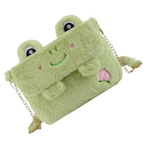 Ipetboom Niedliche Frosch Umhängetasche Flauschige Crossbody Tasche für Damen Tragbare Schultertasche für Handy Schlüssel Kleinigkeiten für Alltag von Ipetboom