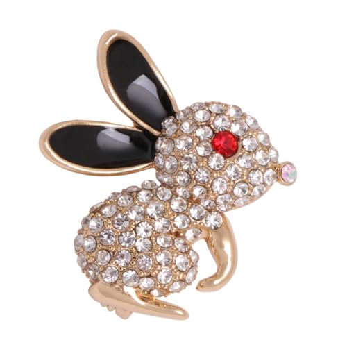 Ipetboom Niedliche Kaninchen Brosche aus Legierung mit Funkelnden Strasssteinen Anstecknadel für Kleidung Taschen Schals Damen Schmuck für Festtage und Alltag von Ipetboom