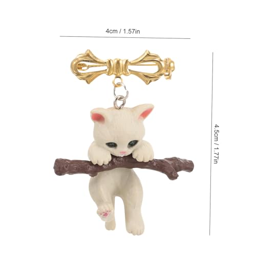 Ipetboom Niedliche Katzenbrosche mit Zweigmotiv Einzigartige Anstecknadel für Damenkleidung Vielseitig für Jacken Taschen Schals Langlebig und Modisch für Frauen und Mädchen von Ipetboom