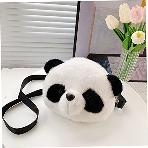 Ipetboom Niedliche Panda Umhängetasche Plüsch Single Shoulder Bag Leicht Tragbar für Alltag Shopping Freizeit mit Ausreichend Stauraum für Handy Kosmetik Zubehör Schwarz von Ipetboom