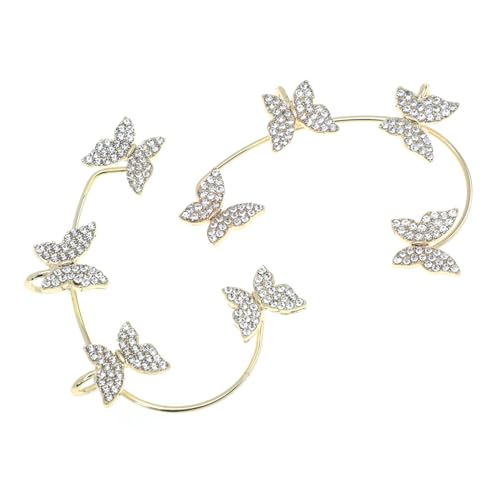 Ipetboom No Piercing Ohrclips Schmetterling Ohrklemme Damen Ohrschmuck Elegant Modisch Alltag Festival Goldfarben von Ipetboom