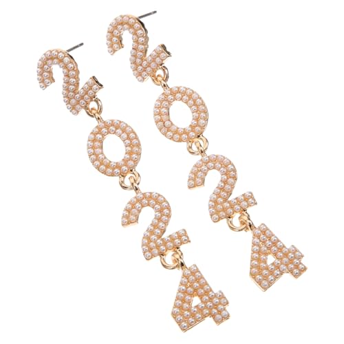 Ipetboom Number Pendants Ohrringe Damen Perlen Weiß Zinklegierung Leicht Geburtstagsgeschenk Mode Accessoire von Ipetboom