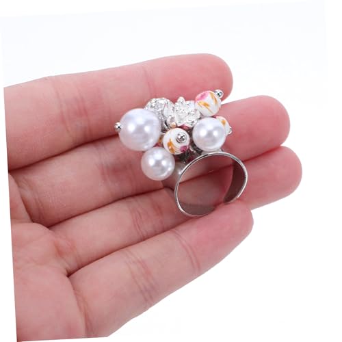 Ipetboom Minimalistische Offene Ringe Glasperlen Und Kunstperlen Für Frauen Retro-flair Schmuckringe Für Damen Schmuck Für Verlobungsdaumen Zierliche Fingerringe Modeaccessoires Für von Ipetboom