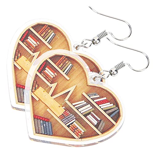 Ipetboom Ohrringe Damen Herz Tropfen Ohrschmuck Dangle Ohrstecker Valentinstag Schmuck für Bücherliebhaber von Ipetboom