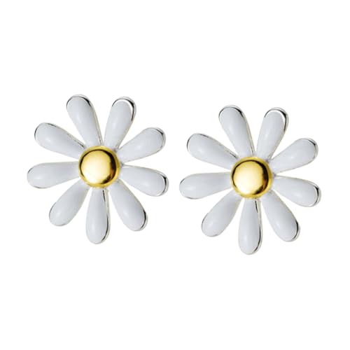 Ipetboom Ohrringe Stecker Damen Kleine Blumen Ohrstecker Damen Leichte Daisy Ohrschmuck Elegant Alltagsschmuck Weiß von Ipetboom