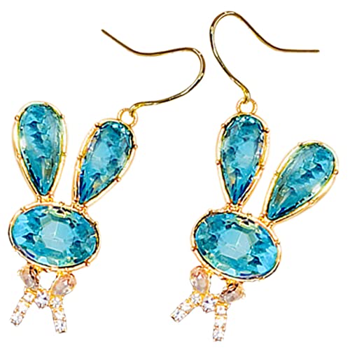 Ipetboom Ohrstecker Hasenform mit Funkelndem Diamantbesatz Blaue Damen Ohrringe für Party Alltag und Geburtstag Hautfreundliches Modisches Schmuck Accessoire für Mädchen und Frauen von Ipetboom
