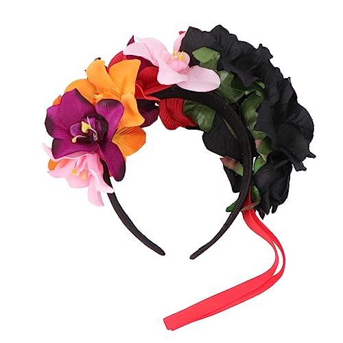 Ipetboom Kopfbedeckung Orchideen-Stirnband halloween kostüm zubehör halloween kostüm accessoires Blumenhaarkranz Vintage Haarschmuck für Babys Tiara florales Haarband Mode Schal von Ipetboom