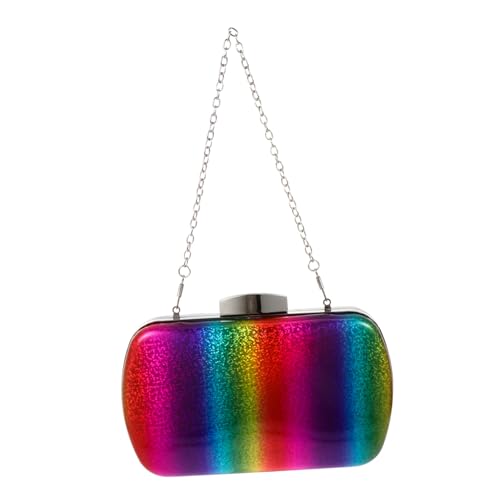 Ipetboom PU Abendtasche Damen Handtasche mit Farbverlauf Modische Regenbogen Tasche aus Langlebigem PU Edle Party Schultertasche für Business und Festliche Anlässe von Ipetboom