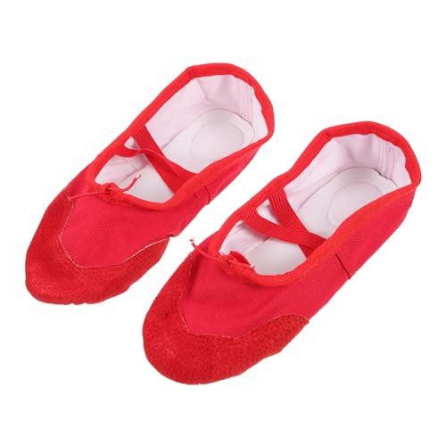 Ipetboom PU Ballettschuhe mit Rutsch Sohle Elastisches Band Weiche PU Ballettschläppchen für Erwachsene Geeignet für Yoga Ballett Tanz und von Ipetboom