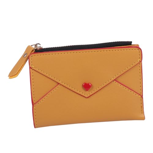 Ipetboom PU Damen Geldbeutel mit Separatem Fach Kleiner Karten und Münzgeldbörse Kartenplätze Geruchsneutral Vielseitig und Stilvoll für Reise und Alltag Gelb von Ipetboom