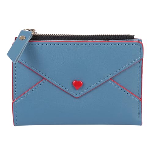 Ipetboom PU Geldbörse Damen Kurzformat mit Kartenfächern Geräumiges Münzfach Geruchsneutrales PU Material Leicht und Stilvoll Outdoor Geldtasche in Blau von Ipetboom