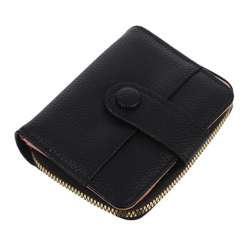Ipetboom PU Kartenetui Klein mit Reißverschluss Vielseitige Reise-geldbörse mit Großem Fassungsvermögen Mehrere Kartenfächer Stilvolles Schwarzes Portemonnaie aus PU Business und Alltag von Ipetboom