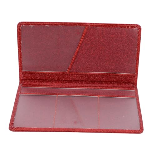 Ipetboom PU Kfz Schein Organizer mit Mehreren Kartenfächern Autopapiere und Versicherungsdokumente Sicher Aufbewahren Eleganter Roter Fahrzeugdokumentenhalter für Auto von Ipetboom