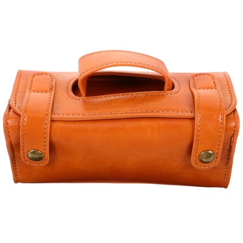 Ipetboom PU Leder Rasierer Reiseetui Große Kapazität Spritzwassergeschützt mit Mehreren Fächern für Herren Toilettenartikel und Reisen Braun von Ipetboom