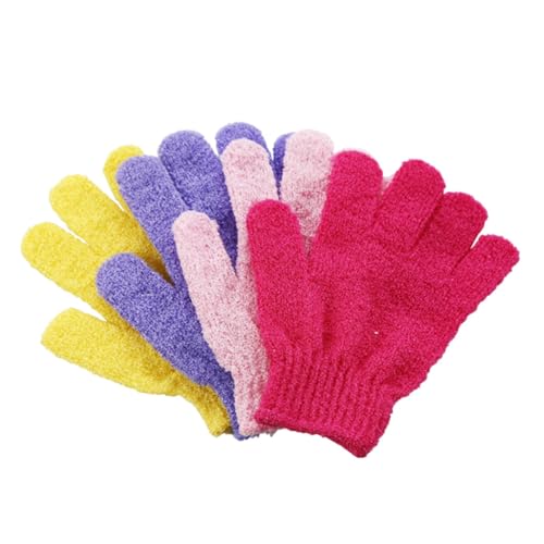 Ipetboom Paar exfoliating glove exfoliate gloves reinigungshandschuh badewannenzubehör duschhandschuh handschuhe ein Bad nehmen Badetuch Schlamm Handtuch Ärmel Violett von Ipetboom