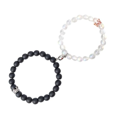 Ipetboom Pärchen Armband Ethnisch Stil mit Zirkonia Krone Natürliches Material Langlebiges Handgelenkschmuck für Damen und Herren Perfektes für Liebe und Freundschaft von Ipetboom