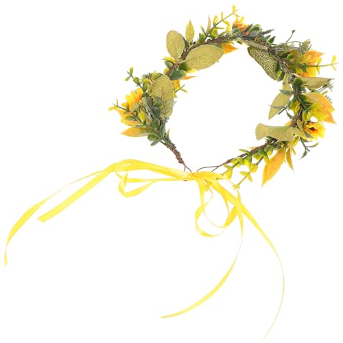 Ipetboom Sonnenblumen Kopfschmuck Party-haarreif Blumen Haarschmuck Sonnenblume Dekor Stirnband Für Hawaii-urlaub Und Performance-events von Ipetboom