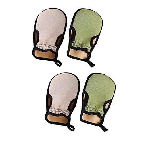 Ipetboom Peeling-handschuhe Fürs Bad 4er-pack Peeling-handschuh Bade-/duschhandschuh Körpermassage-handtuch Rückenschrubber Zufällige Farbe von Ipetboom
