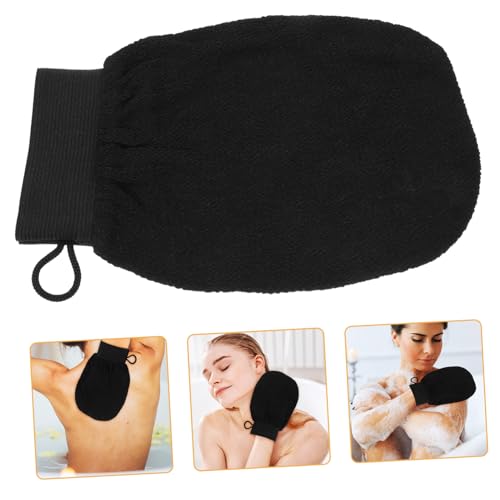 Ipetboom Peelinghandschuh aus Viskose Körper Duschhandschuh mit Elastischem Sanftes Peeling Dead Skin Remover für Männer und Frauen Schwarz von Ipetboom