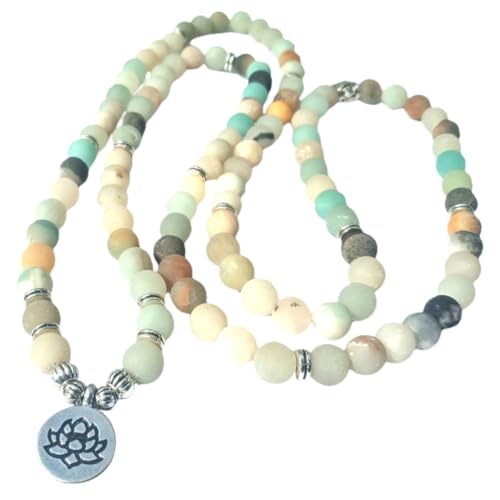 Ipetboom Lotus Armband Naturstein für Damen und Herren Meditationsarmband Perlenarmband Dekorativer Schmuck Elastisch für Yoga und Festivals von Ipetboom