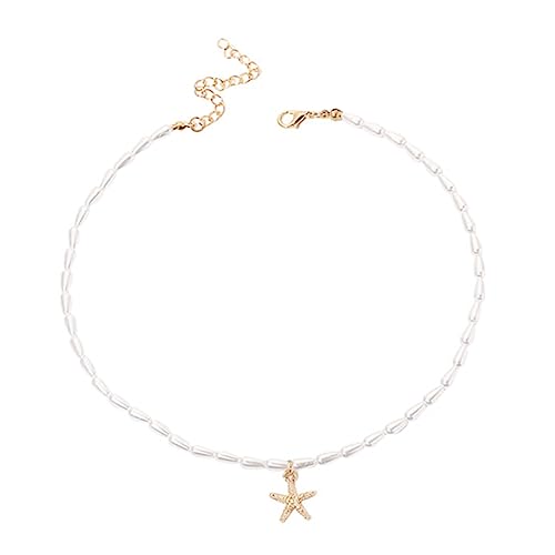 Ipetboom Perlen Halskette mit Sternanhänger für Damen Handgefertigte Choker Kette Echten Perlen für Besondere Anlässe Wie Hochzeiten Geburtstagsfeiern von Ipetboom