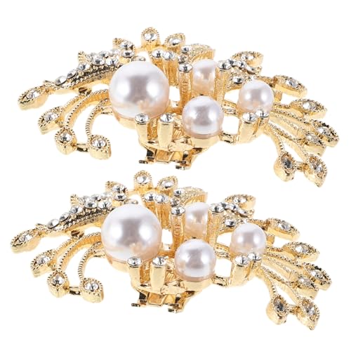 Ipetboom Perlen Hochzeit Schuhschmuck Clips für High Heels Abnehmbare Brautschuh Schnallen mit Funkelnden Strasssteinen Schuhdeko für Damen Stabiler Halt bei Festlichen Anlässen von Ipetboom