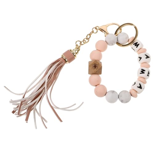 Ipetboom Perlen Schlüsselanhänger Armband Damen Handgefertigt mit Elastischen Silikonperlen Langlebig und Tragbar Quasten Design für Muttertag Geburtstag Weihnachten Modischer Schmuck für von Ipetboom