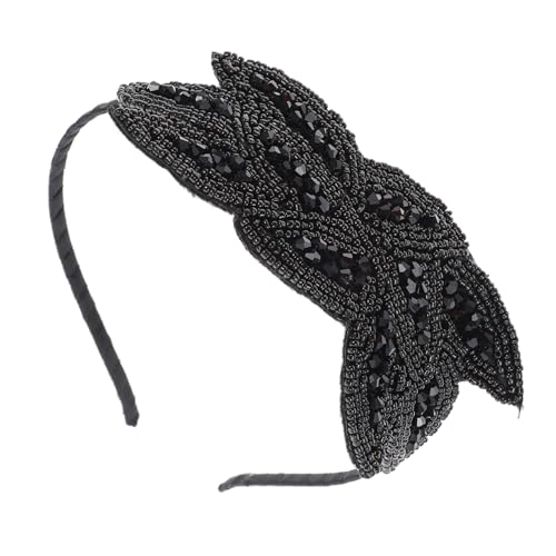 Ipetboom Perlen-Strass-Stirnband Haarschmuck Haarband trendiges Dekor Elegantes Mädchen-Stirnband Haargummis Tiara schicke Haarreifen aus Strass zarte Kopfbedeckungen Retro-Ethno-Stil Frau von Ipetboom