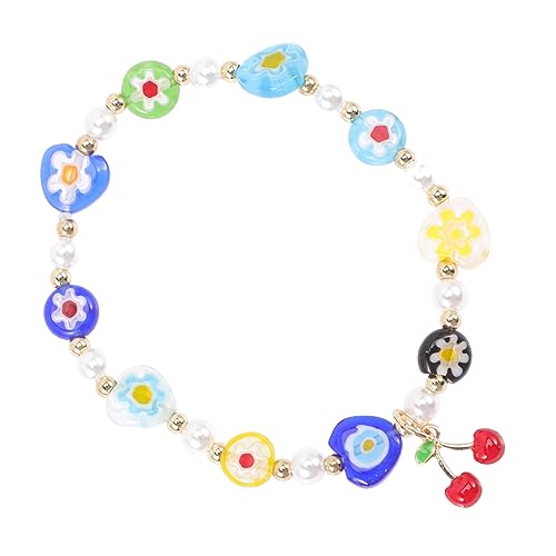 Ipetboom Perlenarmband für Mädchen mit Bunten Kirschperlen Elastisches Armband Verschluss Modisches Schmuckaccessoire Einstellbare Süßes Design für Alltag und Geschenk von Ipetboom