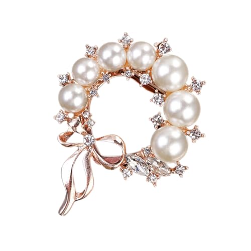 Ipetboom Perlenbrosche Damen Rosegold Zarte Schmetterlingsknoten Brustnadel Modische Anstecknadel für Jacken und Schals Elegantes Party und Bankett Accessoire von Ipetboom