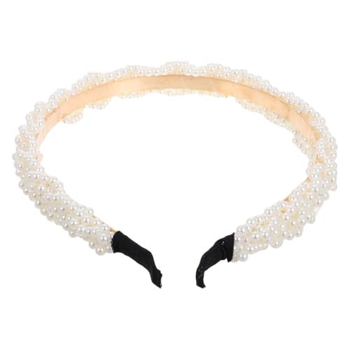 Ipetboom Perlenstirnband Geflochten Für Braut Kopfschmuck Mit Perlen Stirnband Haarband Für Hochzeit Perlenhaarschmuck Für Brautjungfer Accessoire Für Frauen von Ipetboom