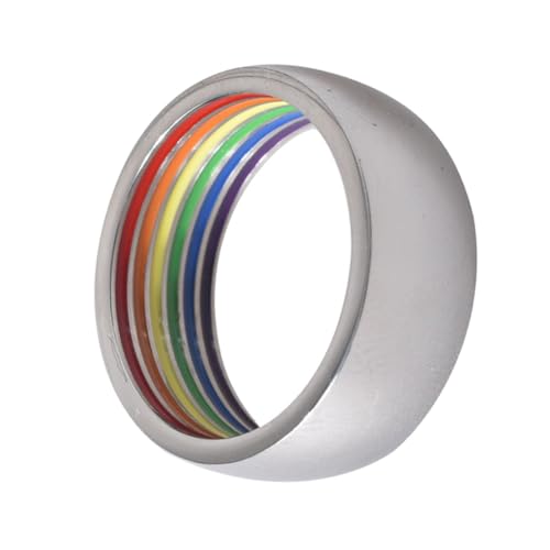 Ipetboom Personalisierter Regenbogenring aus Edelstahl Bunter Gay Schmuck Eleganter Delikater Finger ring für Lgbtq Pride Modischer Unisex partyring von Ipetboom
