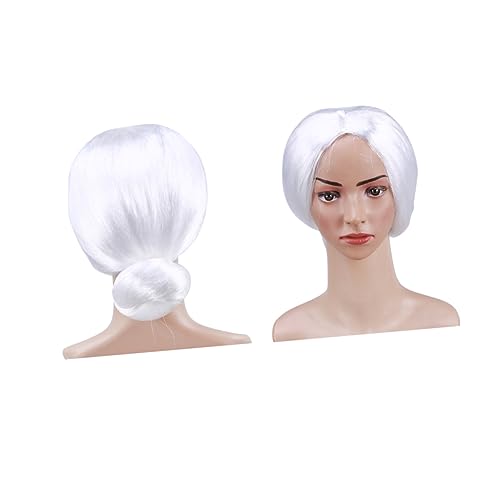 Ipetboom Perücke Für Alte Damen Dutt Frisur Perücke Für Halloween Cosplay Weihnachten Zubehör Aus Fiber Wiederverwendbar von Ipetboom
