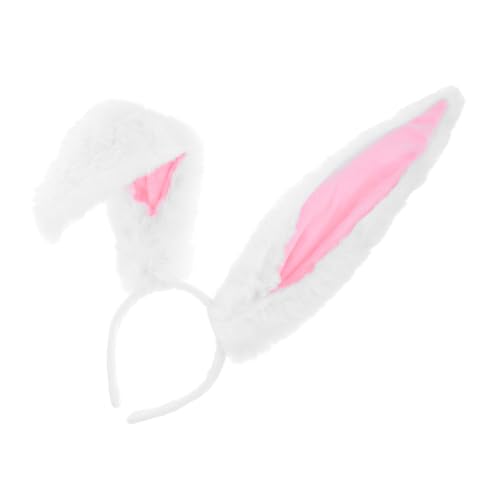 Ipetboom Plüsch Hasenohren Haarreif mit Formbaren Kaninchenohren Weicher Kuschelstoff Rosa Innenfutter Niedliches Mädchen Accessoire für Cosplay Karneval Halloween Party und Fasching von Ipetboom