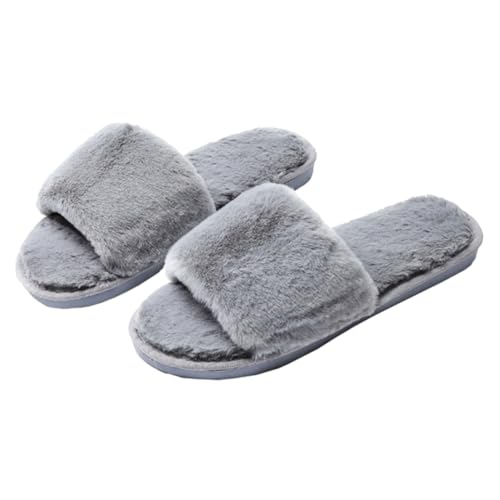 Ipetboom Plüsch Hausschuhe Rutsch Sohle Weiche Atmungsaktive Indoor Slipper für Damen und Herren Bequeme Fußbekleidung Komfortable Wärmende Wohnschuhe von Ipetboom