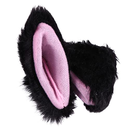 Ipetboom Plüsch Katzenohren Haarklammer Cosplay Haarschmuck für Weicher Handwaschbarer Haarclip Schwarz Niedliches Accessoire für Fasching und Kostümfest von Ipetboom