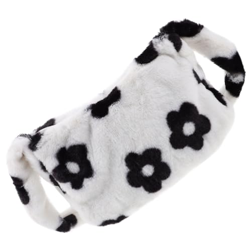 Ipetboom Plüsch Schultertasche mit Blumenmotiv Leichte Damen Handtasche mit Großem Fassungsvermögen Modische Umhängetasche für Alltag und Freizeit Weiches Material Attraktives Design für von Ipetboom